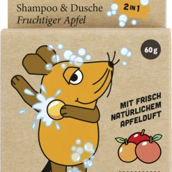 HYDROPHIL Festes Kinder Shampoo & Dusche 2in1 Maus Fruchtiger Apfel