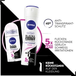 NIVEA Anti-Transpirant Roll-on Black & White Invisible Clear -Dresdner Essenz shop MAM 8419304 SHOP IMAGE 1.4