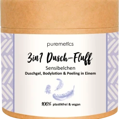 Puremetics 3in1 Dusch-Fluff Sensibelchen Mit Zuckerpeeling