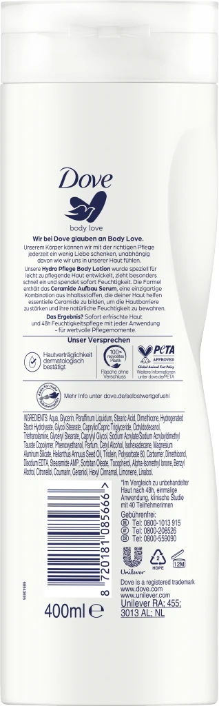DOVE Body Love Hydro Pflege Body Lotion 4 DOVE Body Love Hydro Pflege Body Lotion – Bild 2